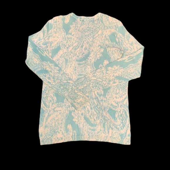 Talbots Women's Teal Print Cardigan/Sweater - Picture 4 of 4
